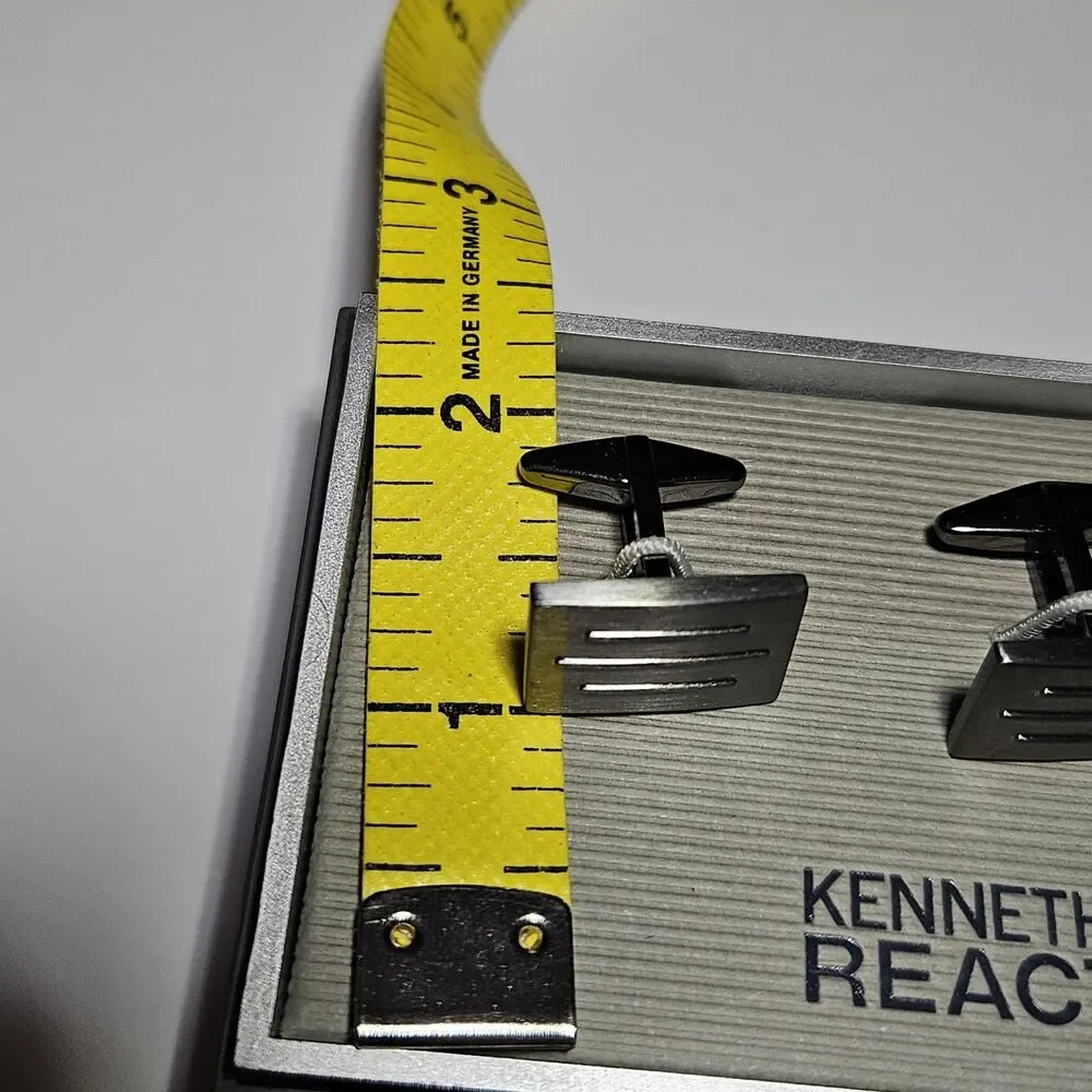 Dark Silver Tone Kenneth Cole Reaction Rectangular Cufflinks
